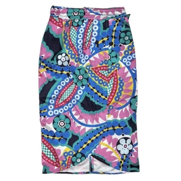 J. Crew Tie-back tulip skirt in colorful Ratti kaleidoscope floral size 4 - Picture 3 of 3